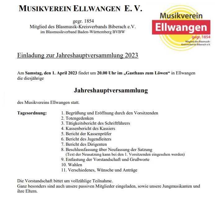 Generalversammlung 2023