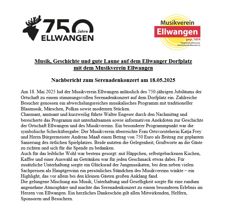 Serenadenkonzert 18.05.2025